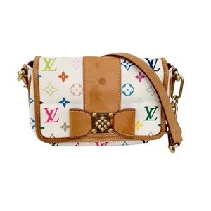 Louis Vuitton Takashi Murakami Multicolor Patti White Shoulder Bag Limited